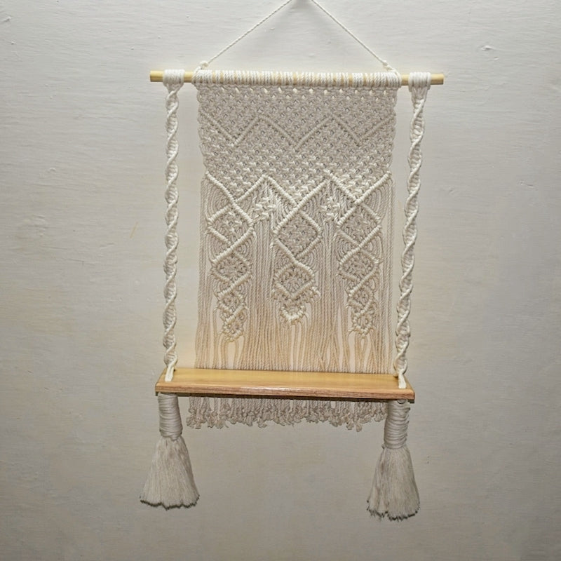 Handcrafted Macrame Floating Shelf