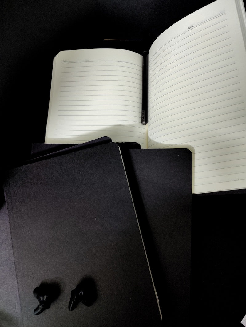 Black Notebook with Bookmark