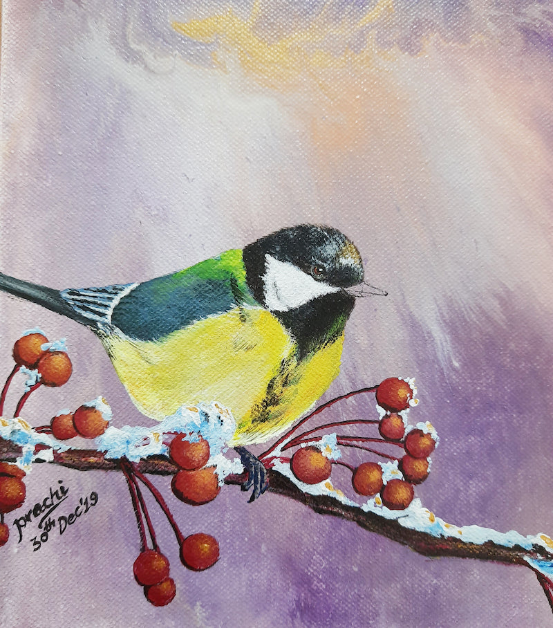 Little Bird Acrylic Painting (8" X 8")