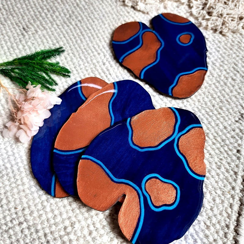 Copper Islands Handpainted Coasters (Set of 4)