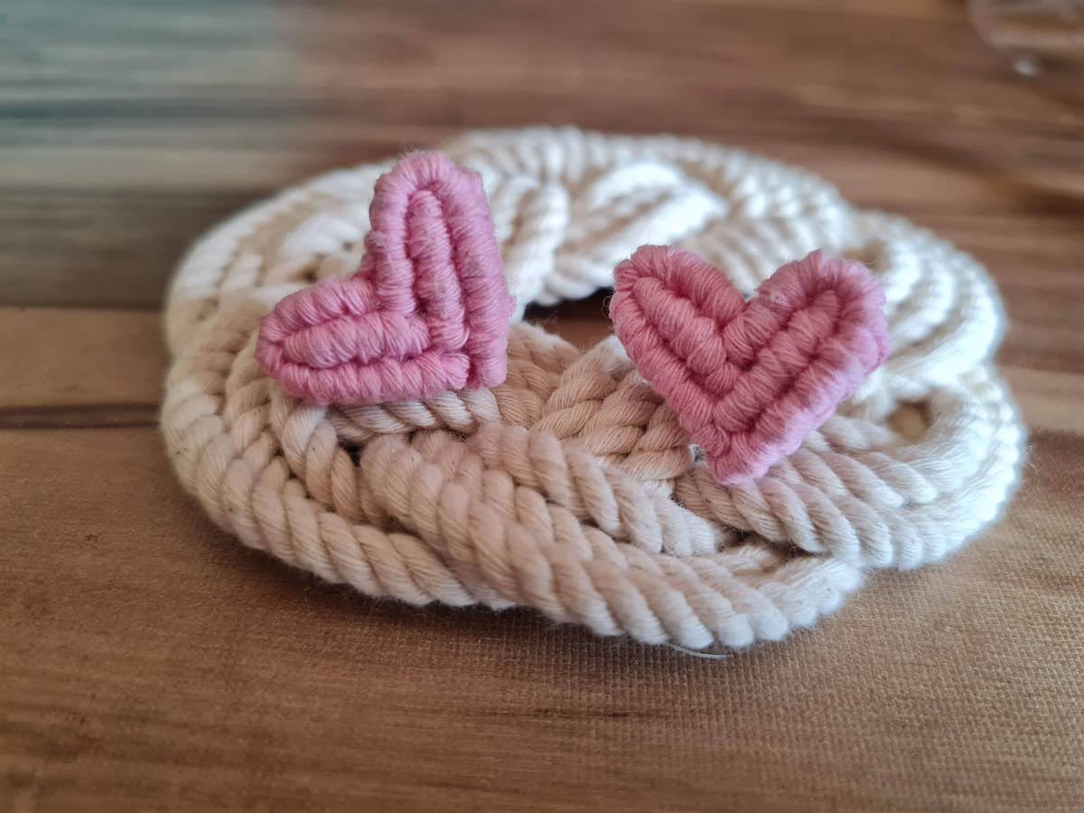 Macrame Heart Earrings
