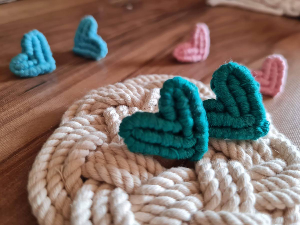 Macrame Heart Earrings