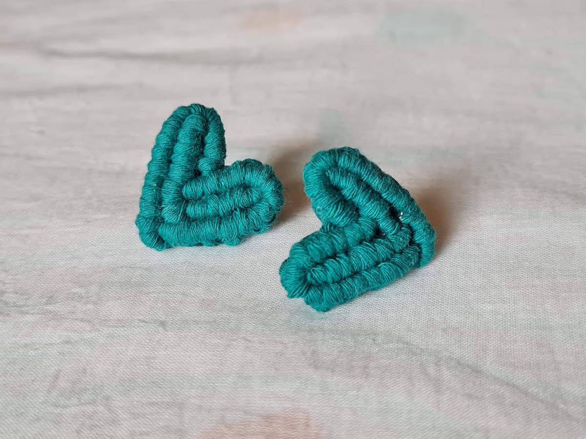 Macrame Heart Earrings