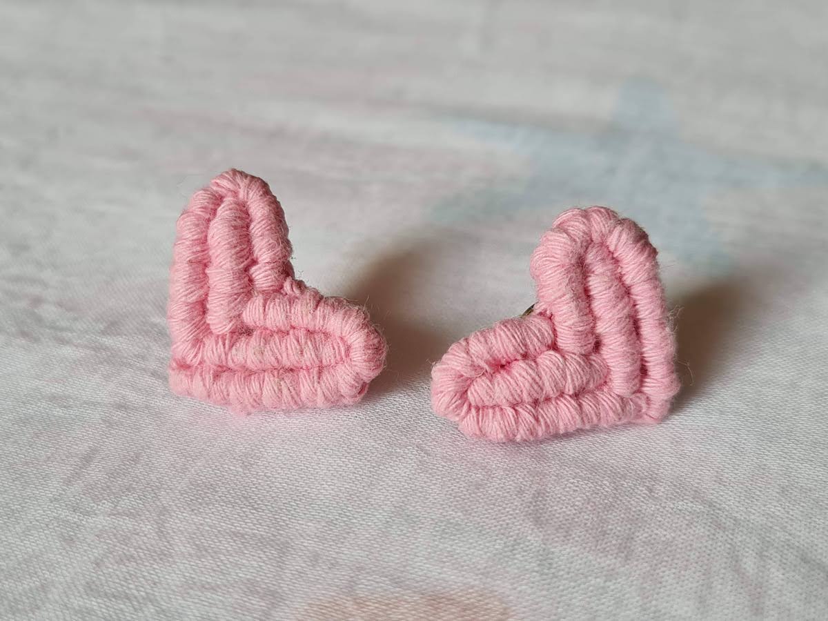 Macrame Heart Earrings
