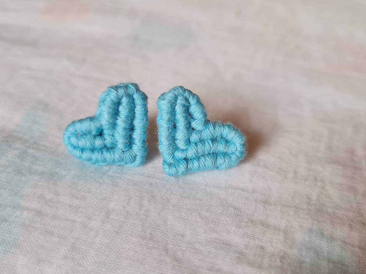 Macrame Heart Earrings