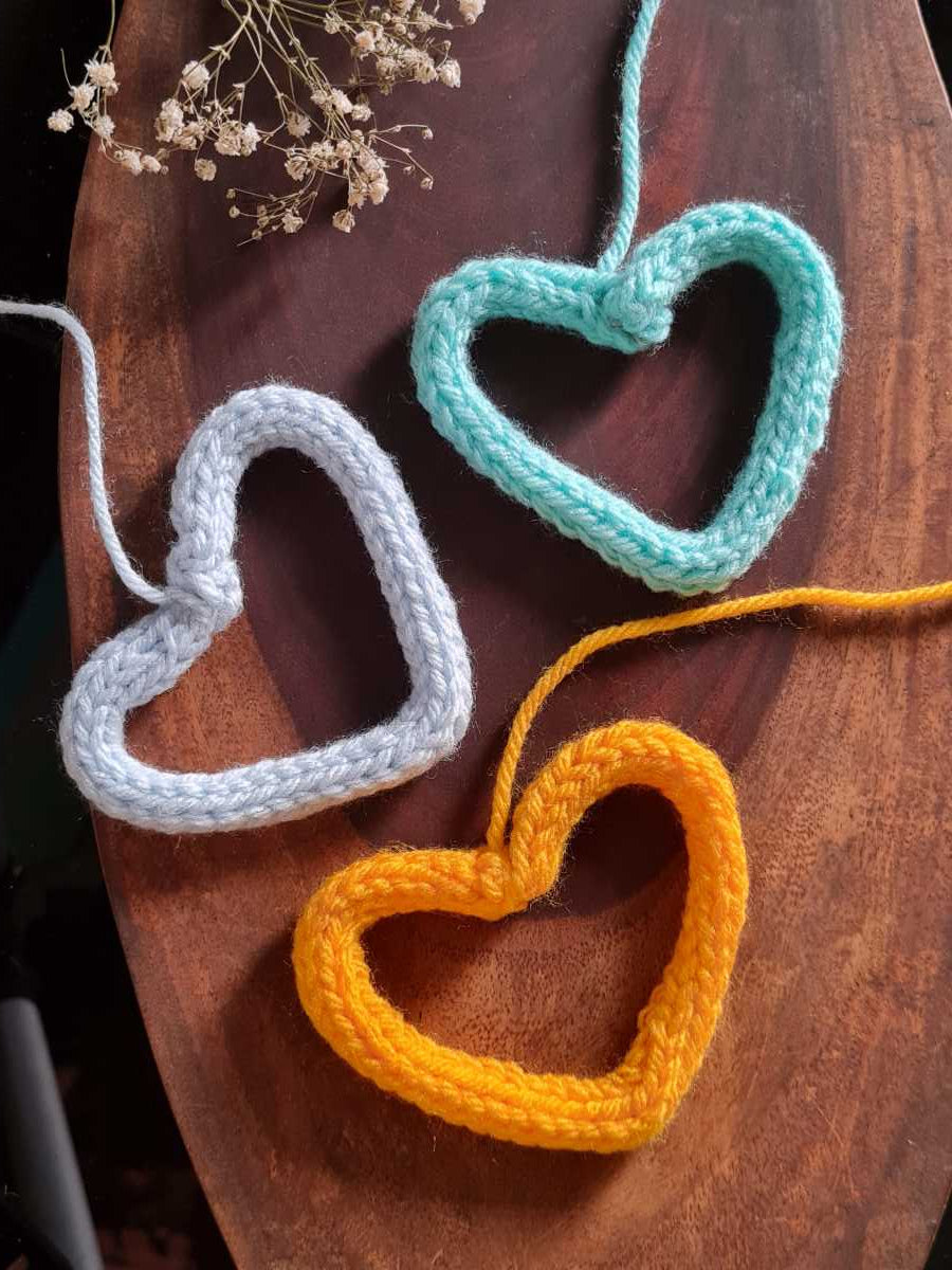 Crocheted Heart Shaped Keyring
