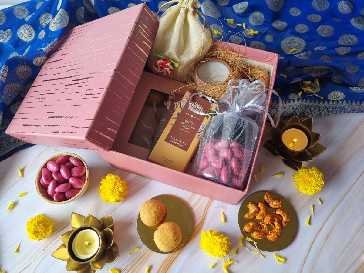 Diwali Hamper in Rose Gold Rigid Hard Box
