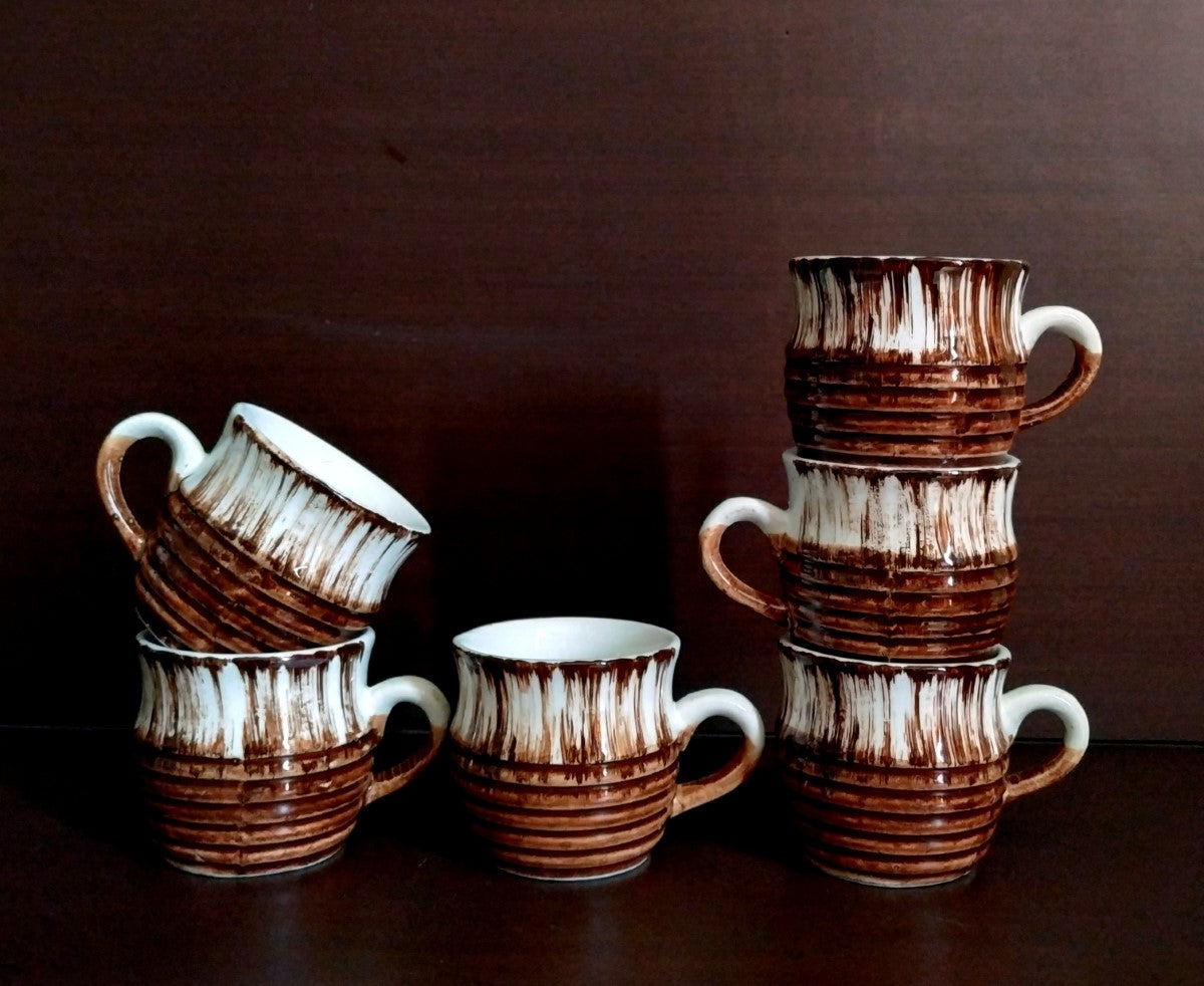 Ethnic Kullad-Shaped Tea/Coffee Cups | Set of 6 Cups