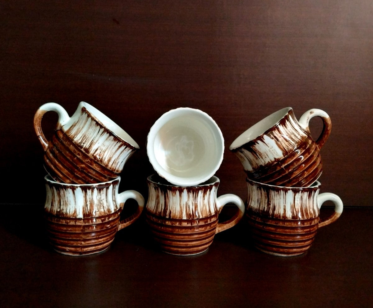 Ethnic Kullad-Shaped Tea/Coffee Cups | Set of 6 Cups