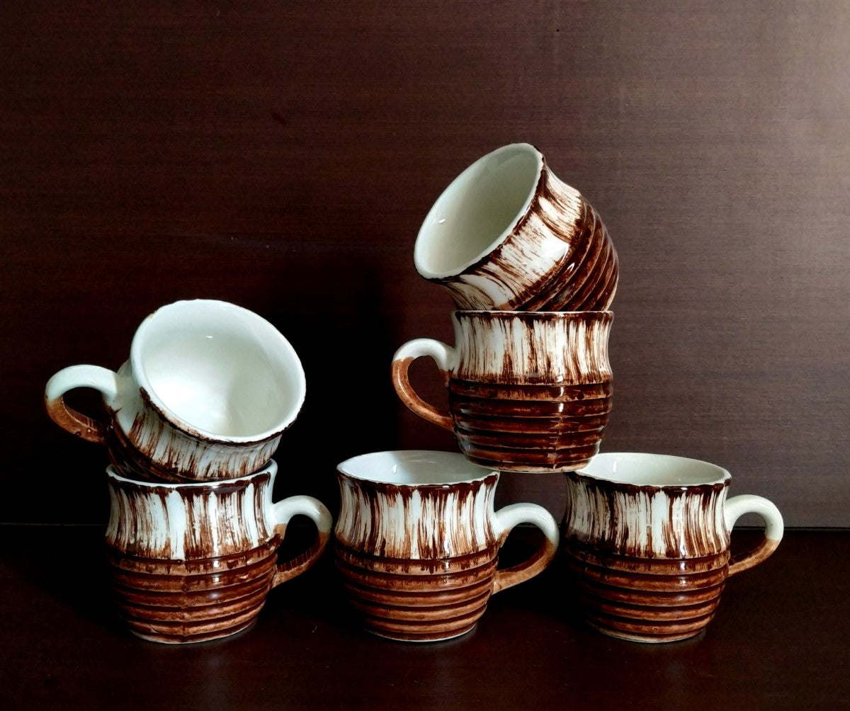 Ethnic Kullad-Shaped Tea/Coffee Cups | Set of 6 Cups