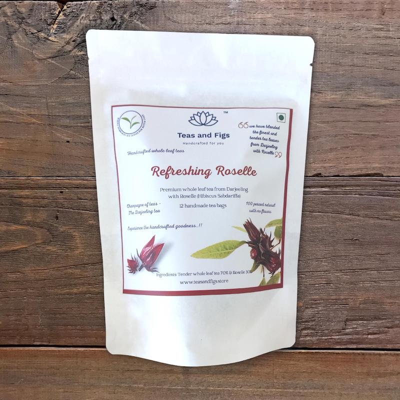 Refreshing Roselle  Handcrafted Tea Bags (Pack of 12)