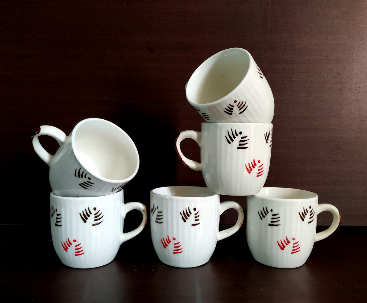 Elegant & Classy Ceramic Tea Cups | Set of 6 Cups