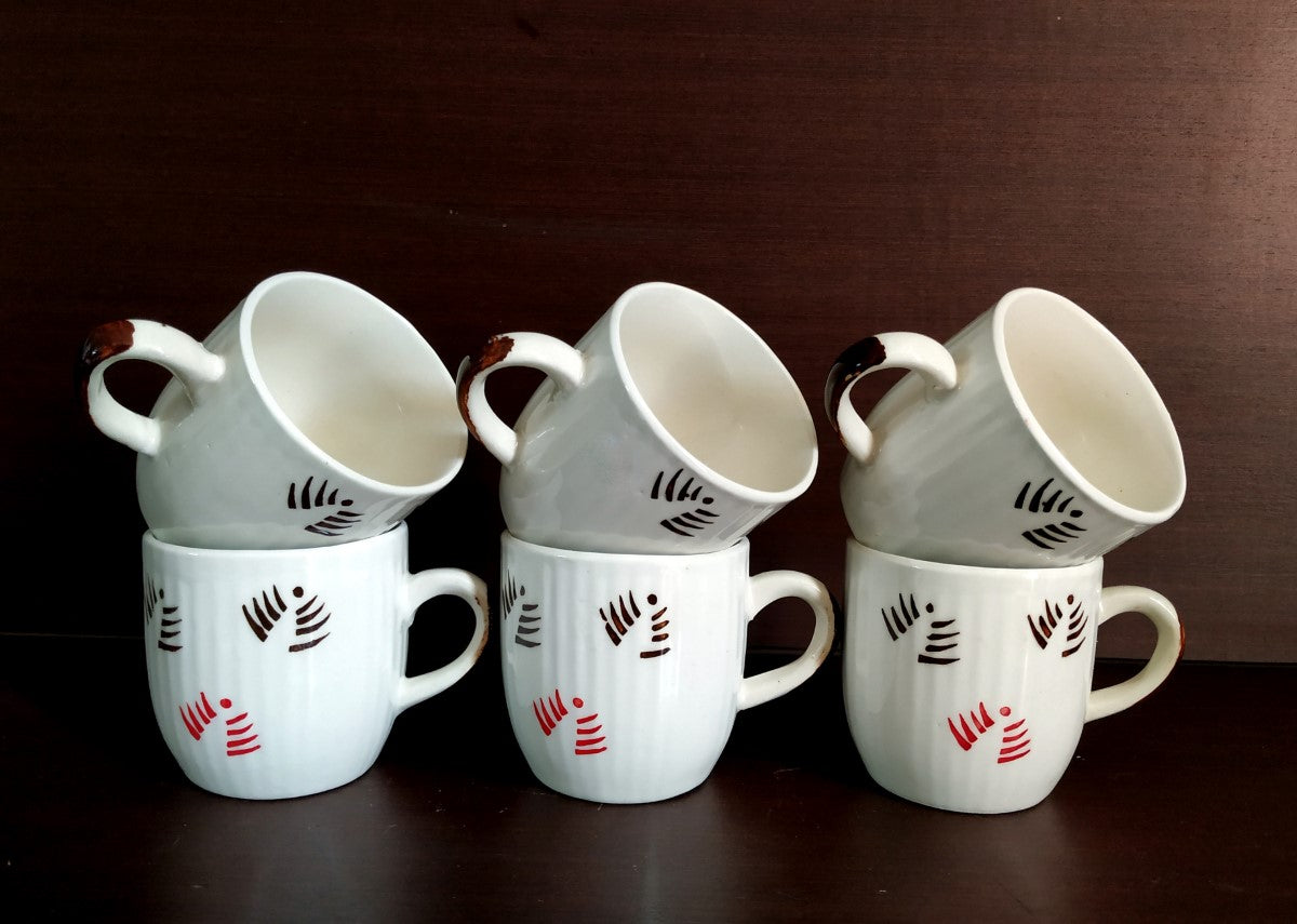 Elegant & Classy Ceramic Tea Cups | Set of 6 Cups