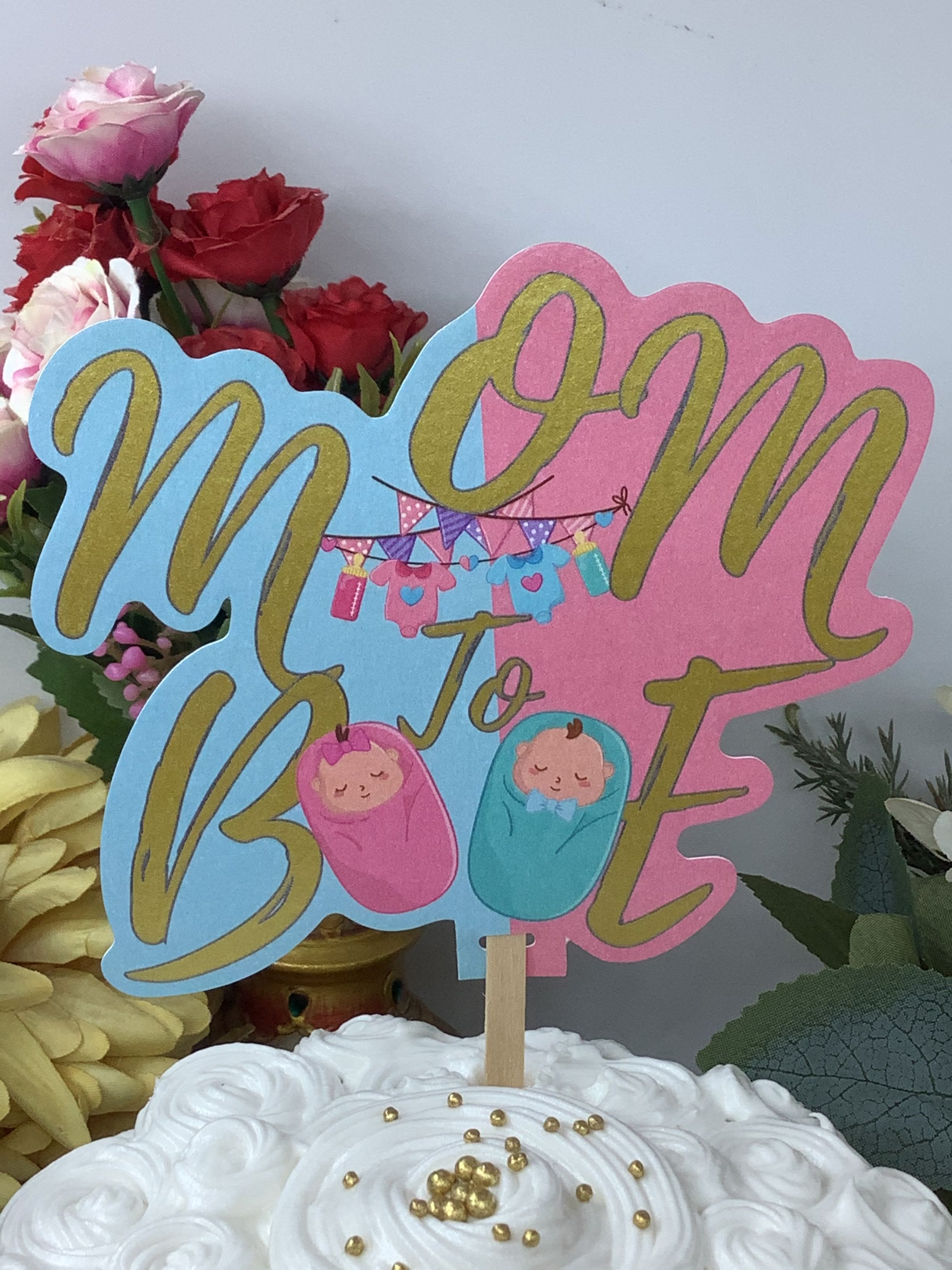 Cake Topper - Mom to Be - Tiny tots(Set of 5)