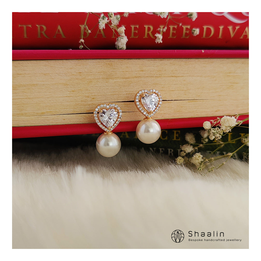 Pearl Drop Trident Earrings