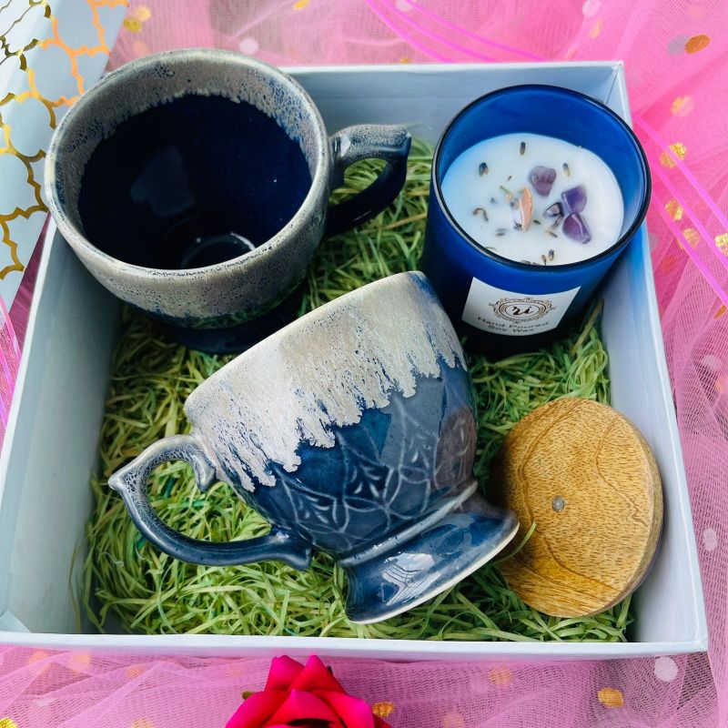 Diwali Gift Box I Mugs and Candle
