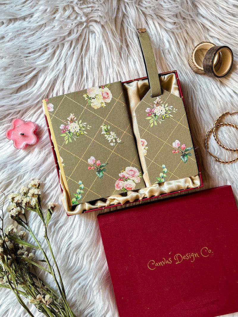 Vintage Floral Passport Cover + Luggage Tag