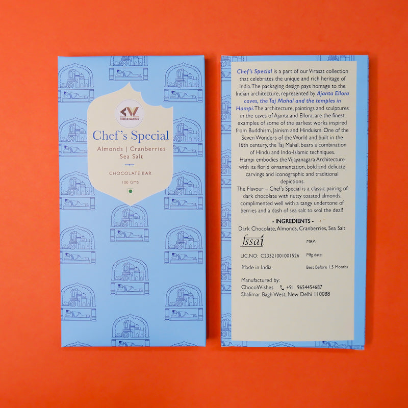 Roasted Almond Cranberries Sea Salt Chocolate Bar-Chef's Special