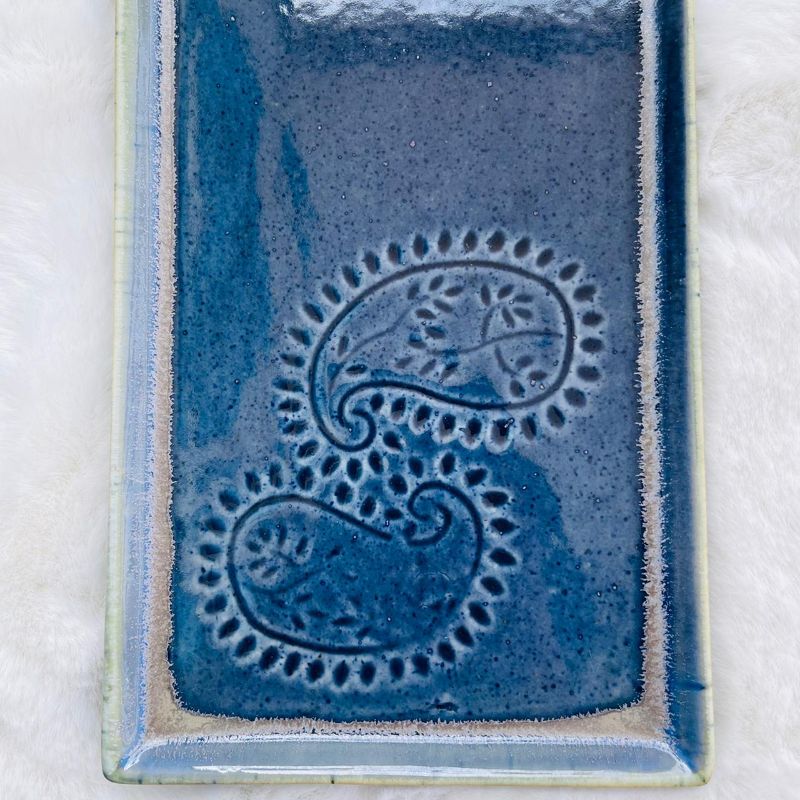 Embossed Ceramic Serving Platter