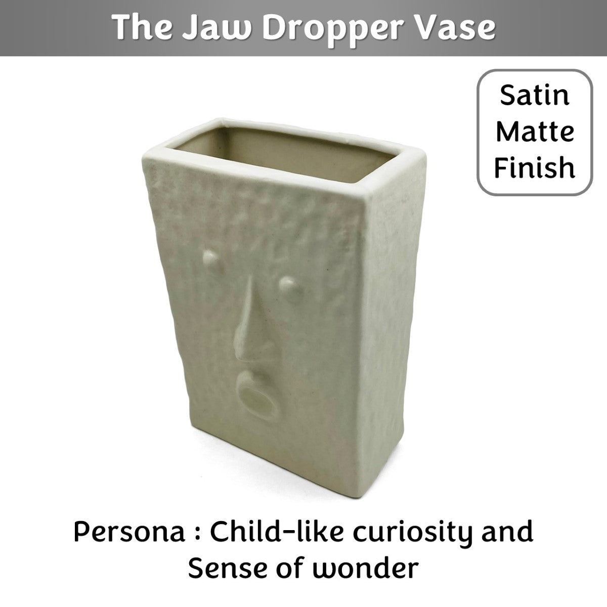 The Jaw Dropper Face Vase (White, Satin Matte Finish)