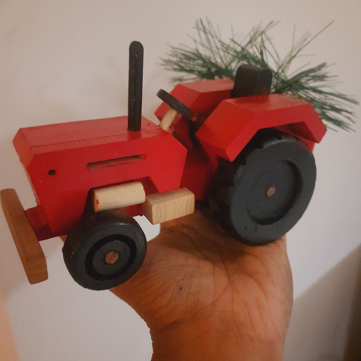Red Christmas Tractor - Handmade