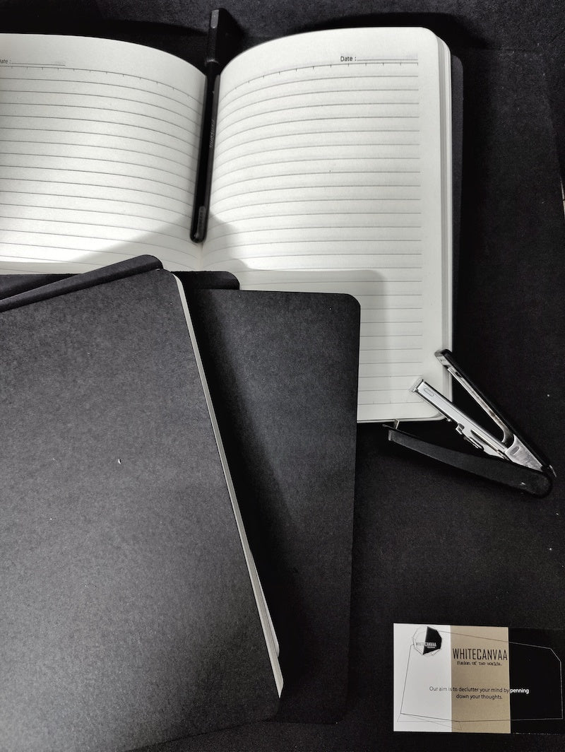 Black Notebook with Bookmark