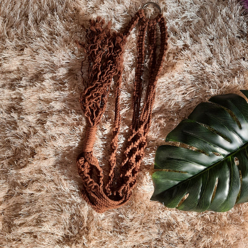 Brown Macrame Hand-knotted Plant Hanger