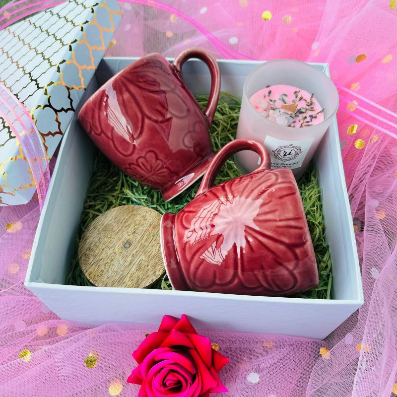 Diwali Gift Box I Mugs and Candle
