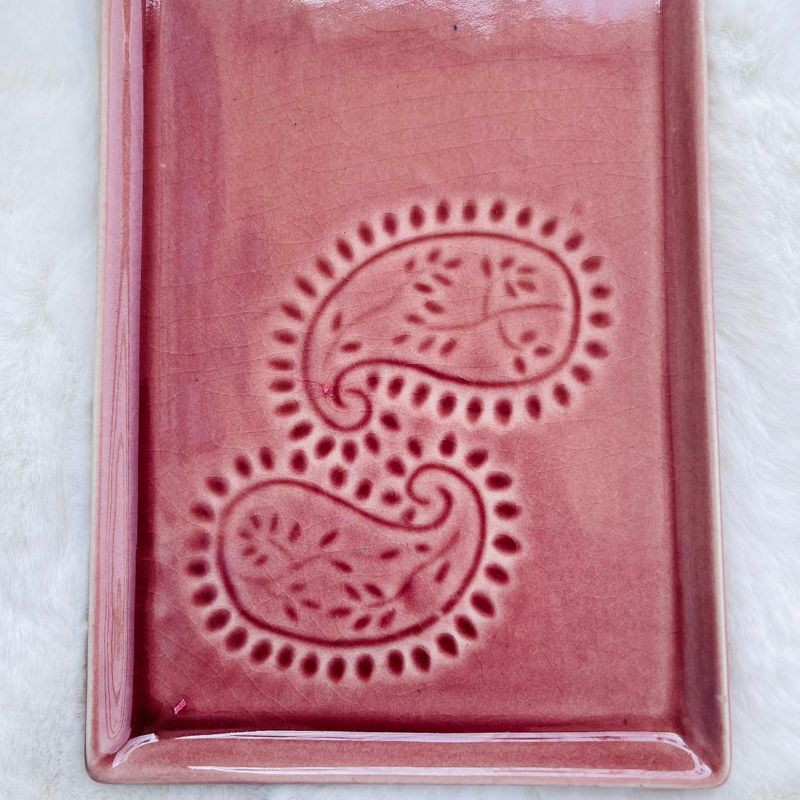 Embossed Ceramic Serving Platter