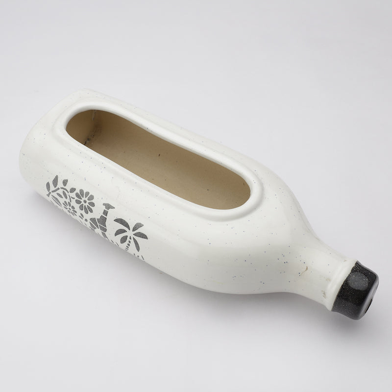 White Vintage Ceramic Bottle Planter