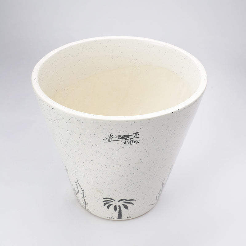 White Bucket Ceramic Planter