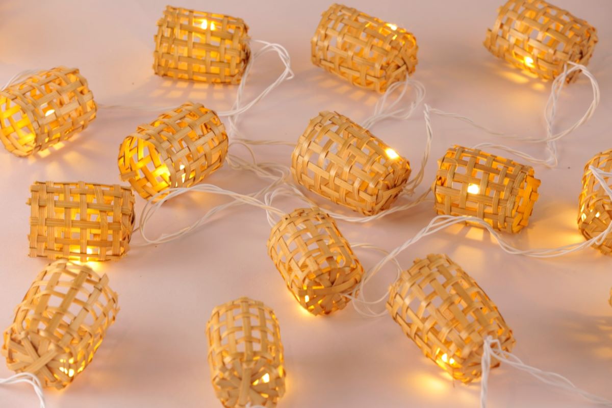 Bamboo Handmade Fairy Light /Festive Decorative Light-Glass Design