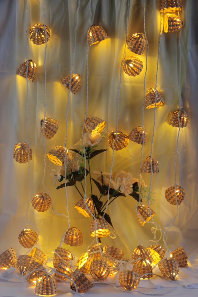 Bamboo Handmade Fairy Light /Festive Decorative Light-Basket Design