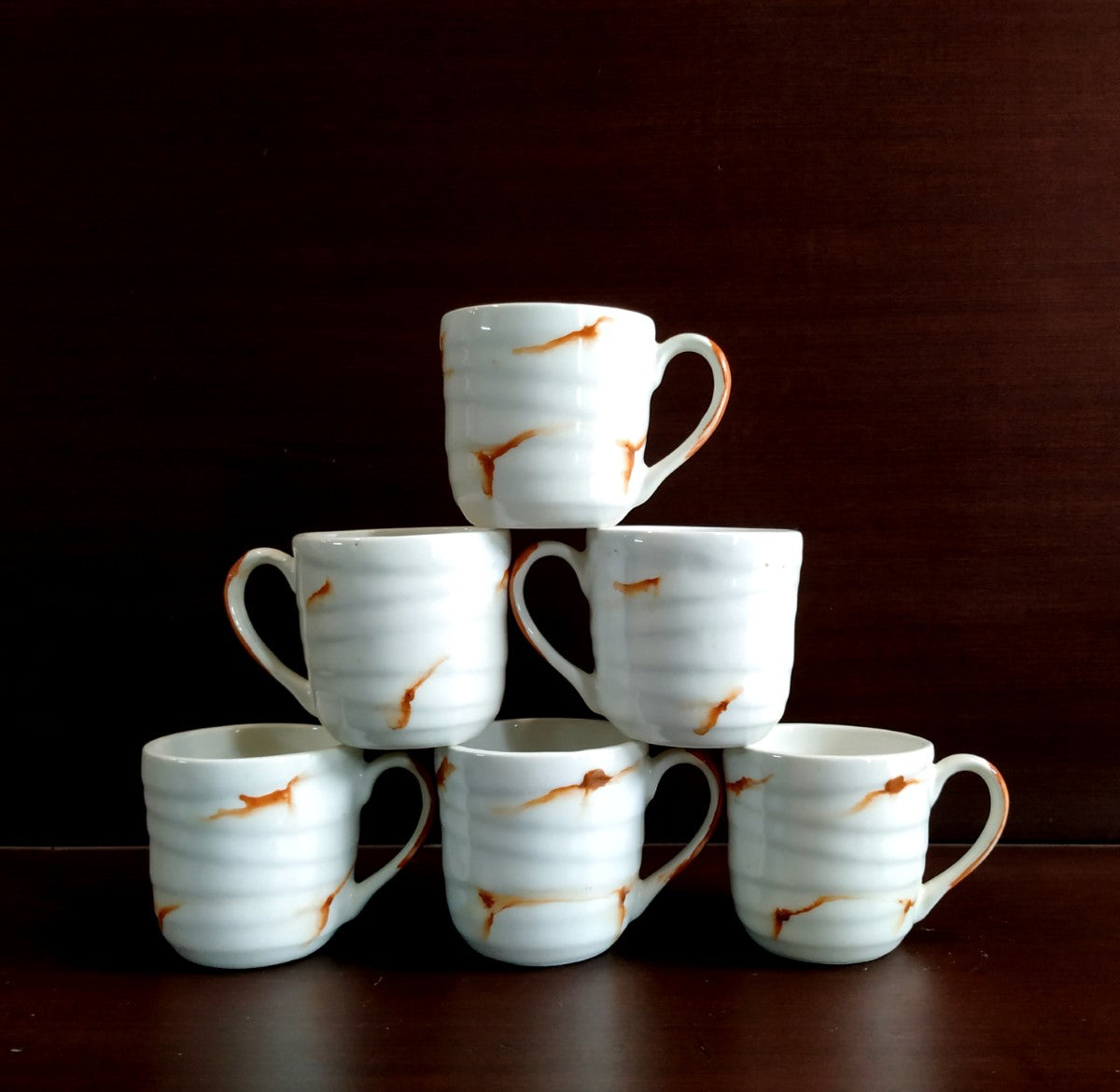 Elegant Ceramic Tea Cups | Set of 6 Cups