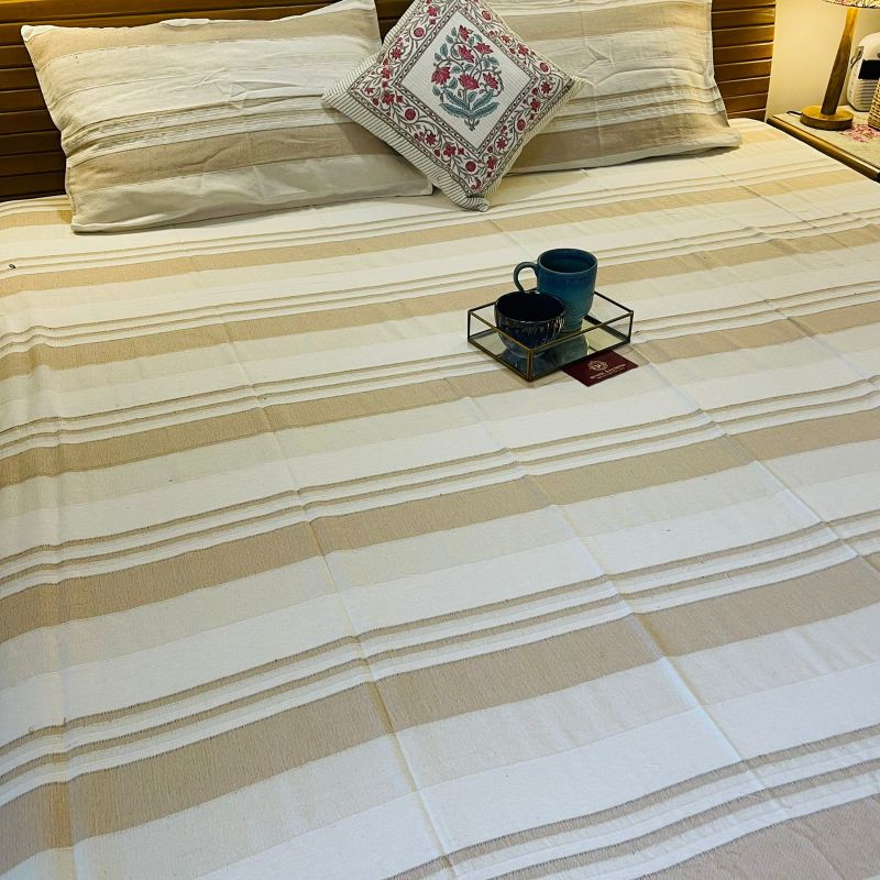 Khadi Handloom Striped Bedsheets