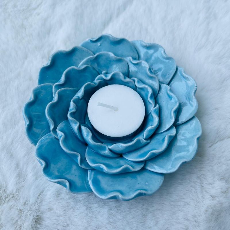 Diwali Gift Box I Ceramic Tea Light & Crystal Diya Candles