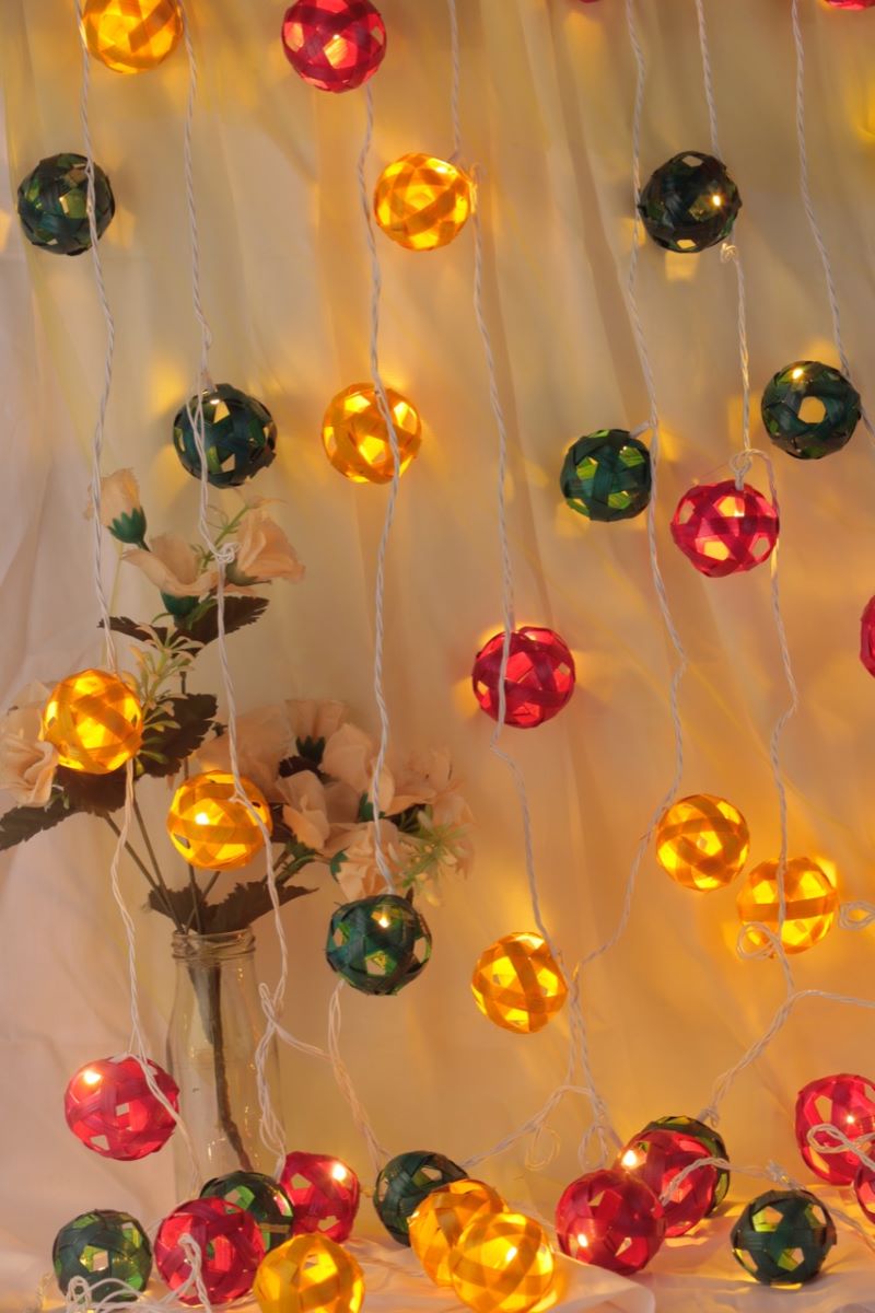 Bamboo Handmade Fairy Light /Festive Decorative Light-Ball Design