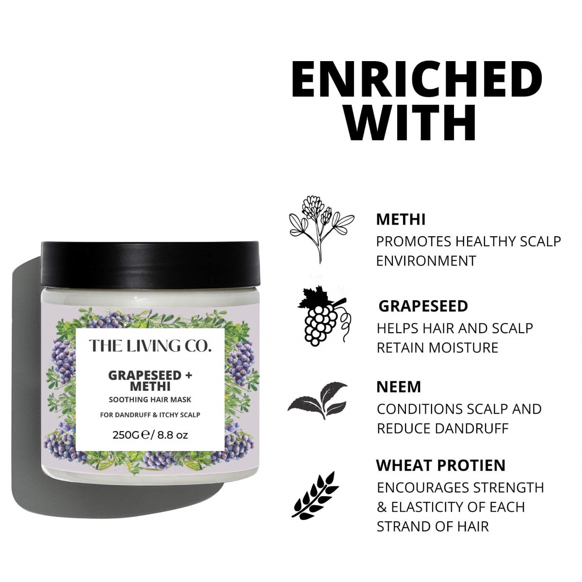 Soothing Hair Mask With Grapeseed + Methi