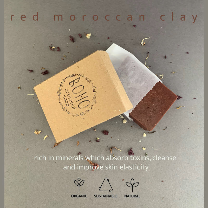 Green Tea Butter & Red Moroccan Clay Soap Combo