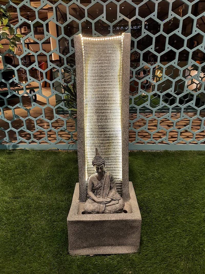 Sleek Garden Buddha Water Fountain