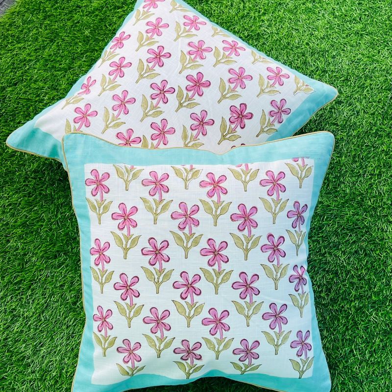 Floral Cotton Slub Cushion Covers