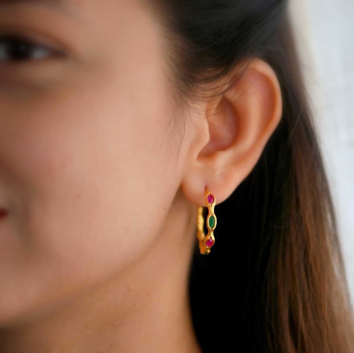 Multicolored Round Earrings