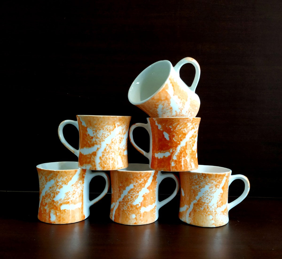 Vibrant Ceramic Tea Cups | Set of 6 Cups