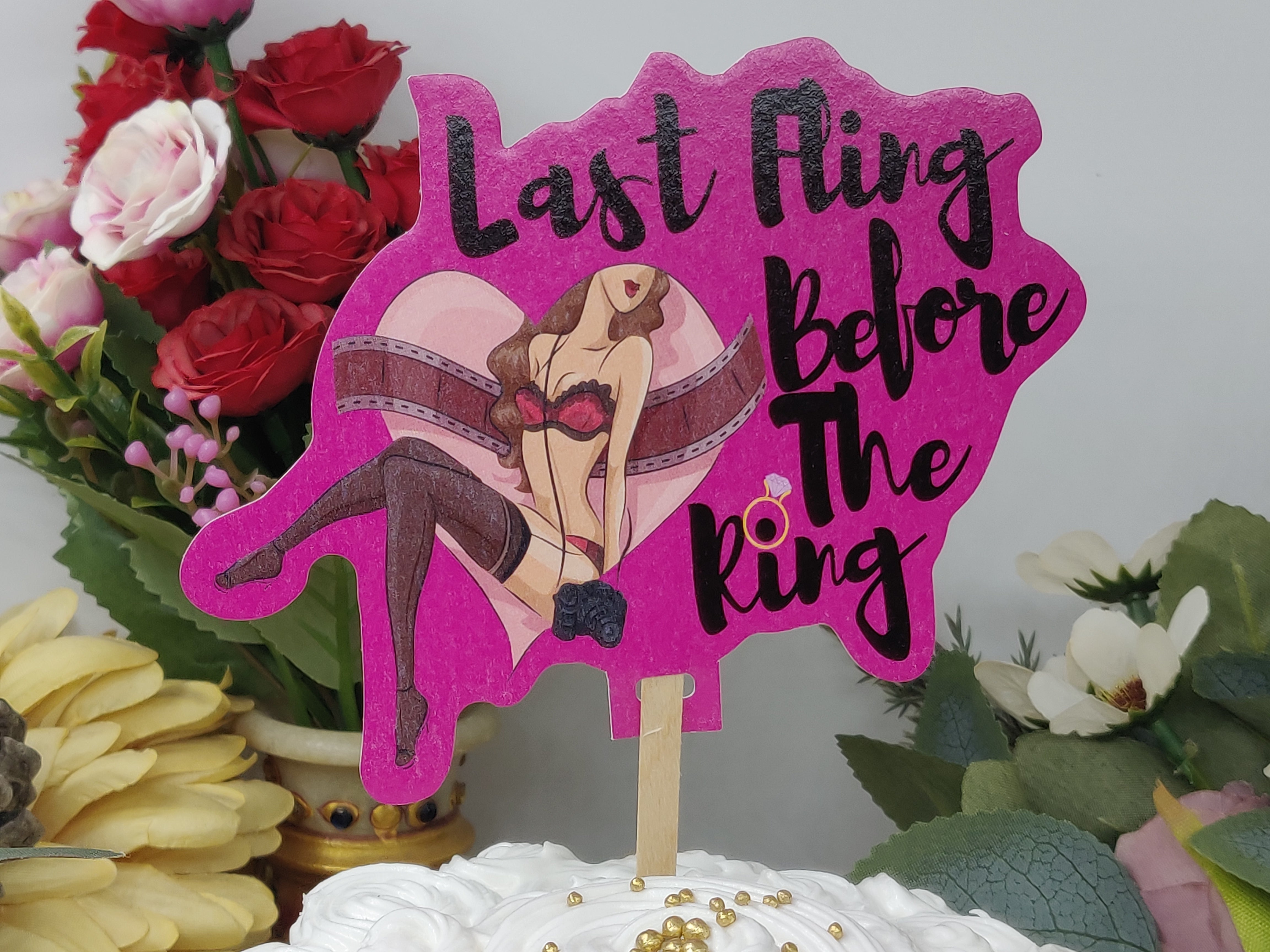Last Fling before the ring Cake Topper (Pack of 3)
