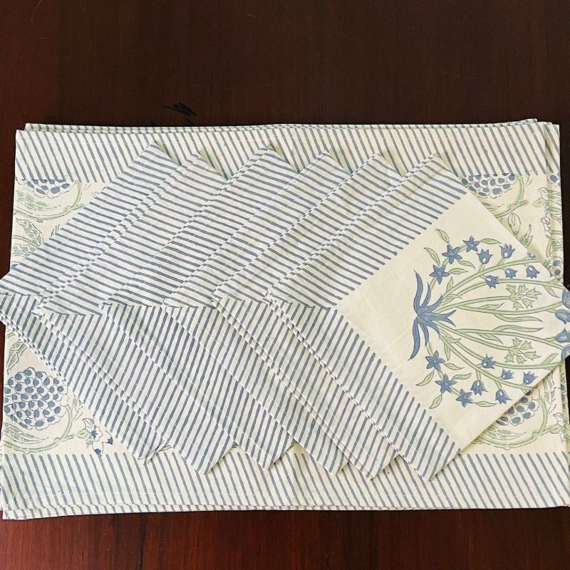 Canvas Cotton Table Mats & Napkin Sets (Pack of 6)