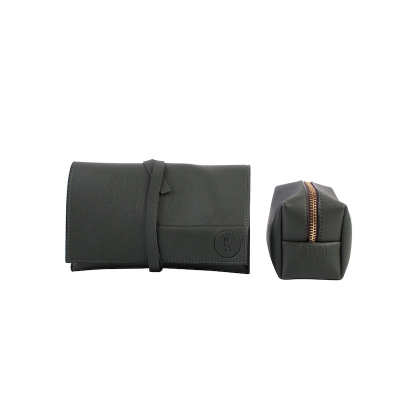 Bottle Green Rexine Wire Organizer & Pouch Set