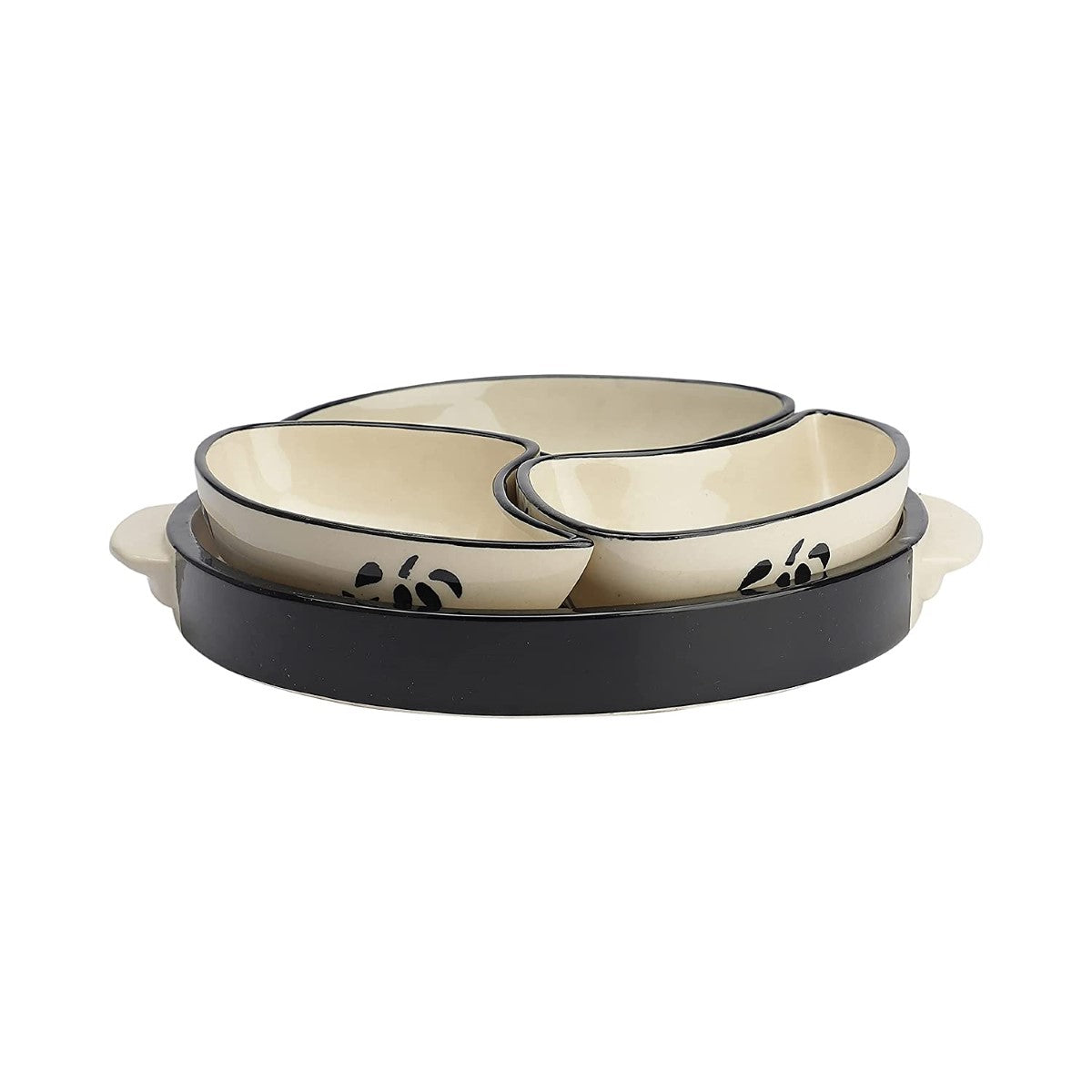 Handpainted Designer Ceramic Snacks Serving Bowls/Tray