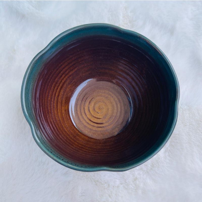 Floral Cut Ceramic Cereal Bowl