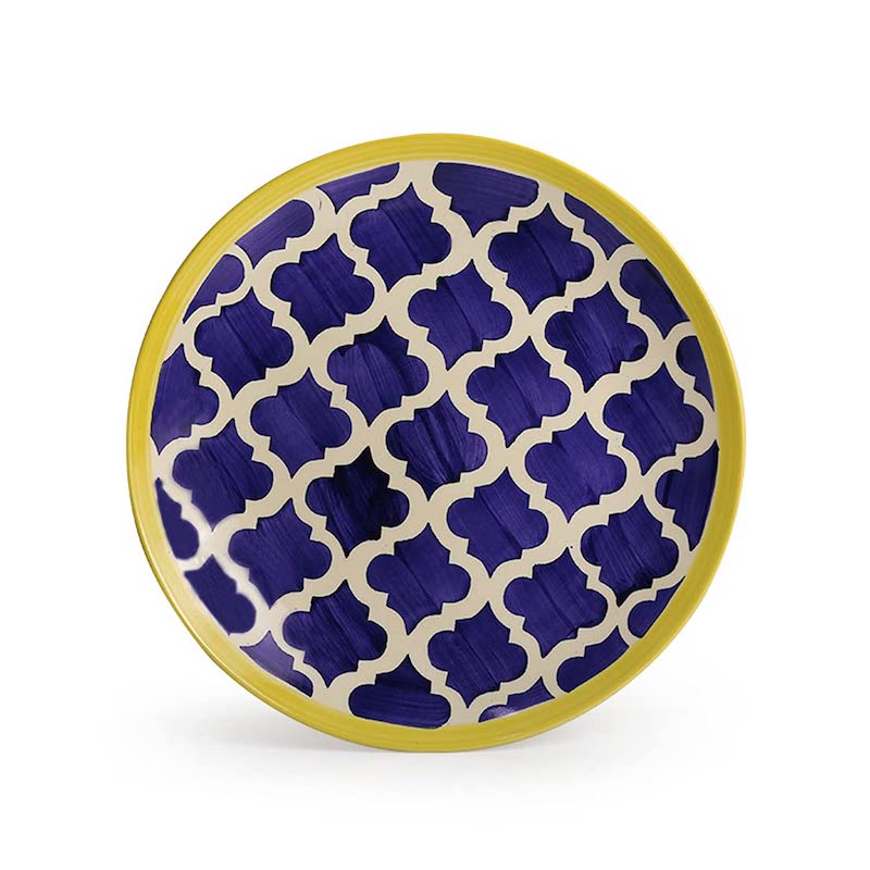 Handcrafted Blue Moroccan Plates & Bowls (Pack of 4)