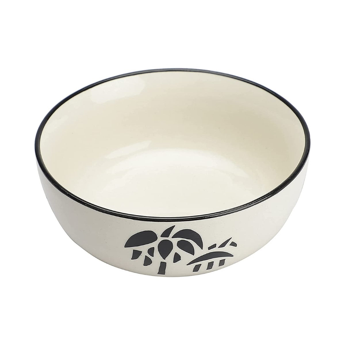 Cream & Black Ceramic Mixing Bowls (Set of 4)